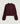 Pull court col montant manches bouffantes - Rouge Bordeaux
