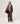 Długi, dzianinowy płaszcz - Havana Brown