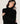 Kaszmirowy sweter oversize z zabudowanym dekoltem - Czarny