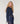 Pull col rond en grosse maille chiné - Bleu Marine